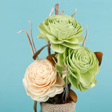 Blooming Green Rose Ceramic  Vase