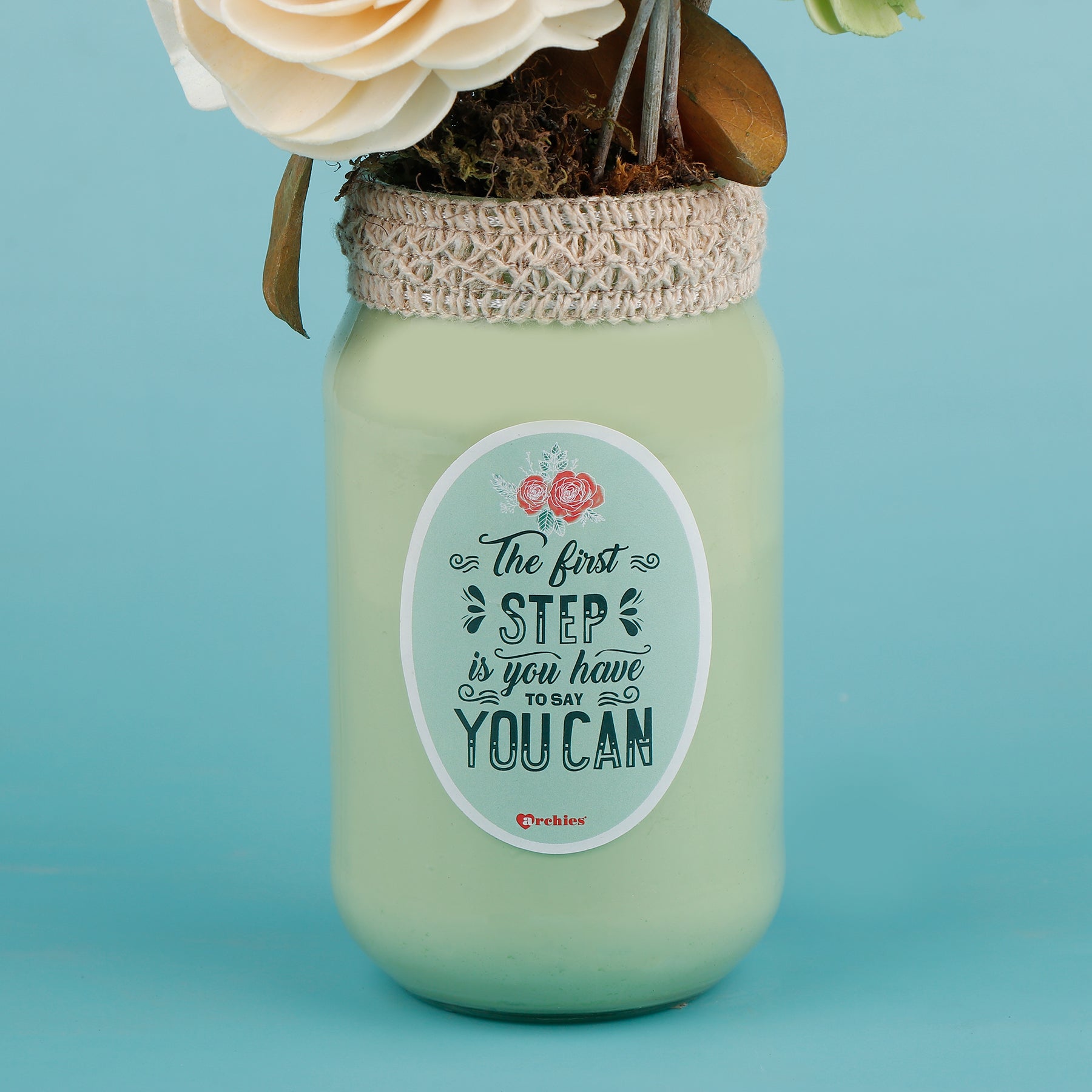 Blooming Green Rose Ceramic  Vase