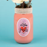 Blooming Pink Rose Ceramic  Vase