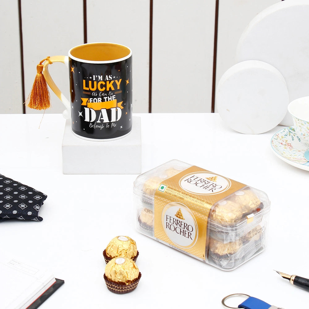 Dad Mug With Ferrero Rocher Chocolate- 200 GM