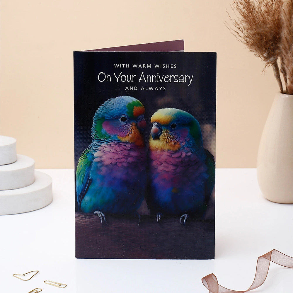 Warm Wishes Lovebirds Anniversary Card