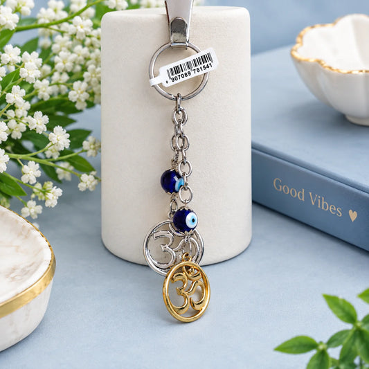 Evil Eye 13cm Gold and Silver Keychain
