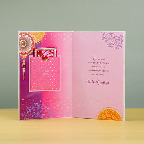 Best Wishes Greeting Card with a Sacred Rakhi
