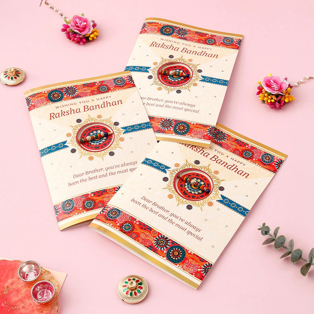 Pack Of 3 Raksha Bandhan Wishes Greeting Card With Envelope