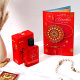 Personalised Rakhi Greeting Card with Archies UXR Perfume