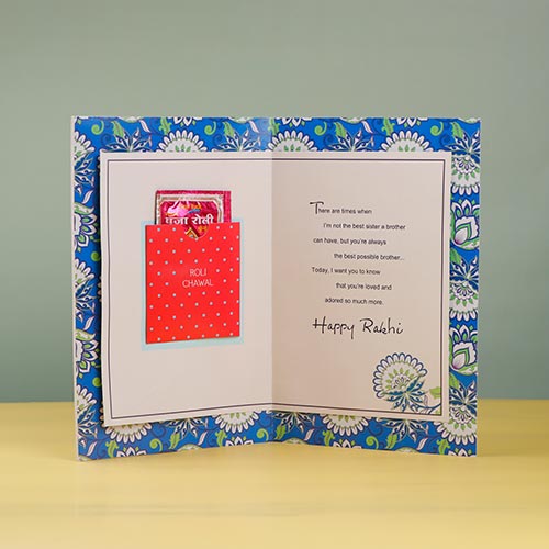 For My Brother Rakhi with Greeting Card