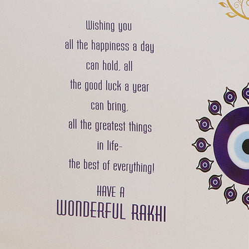 Amazing Evil Eye Rakhi with Greeting Card