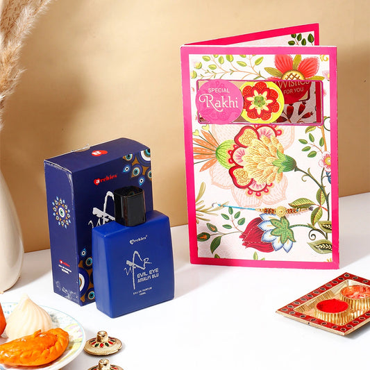 Special Rakhi Greeting Card with Archies Amalfi Blu Perfume