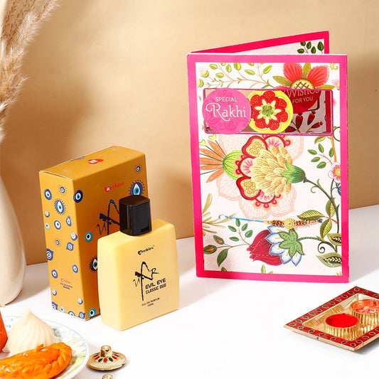 Special Rakhi Greeting Card with Archies Classic Oud Perfume