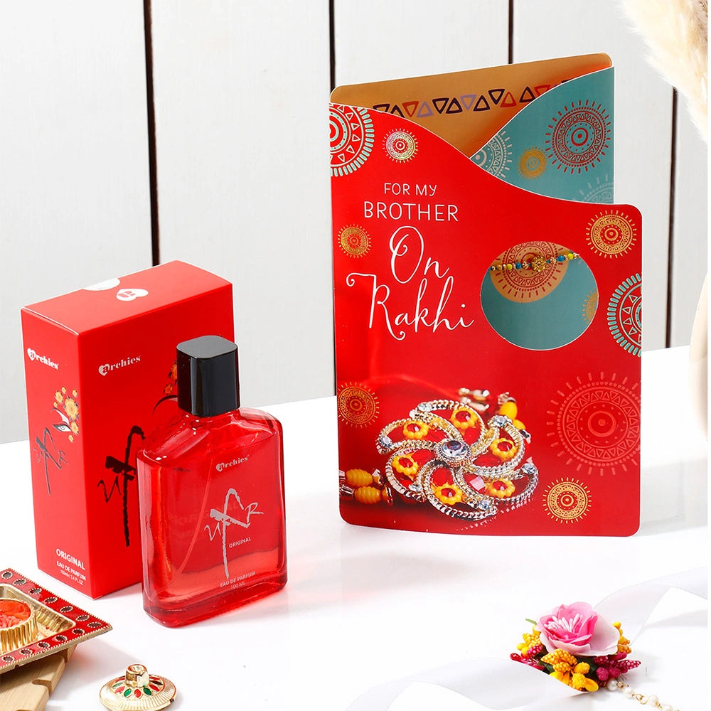 Exclusive Rakhi Greeting Card with Archies UXR Perfume