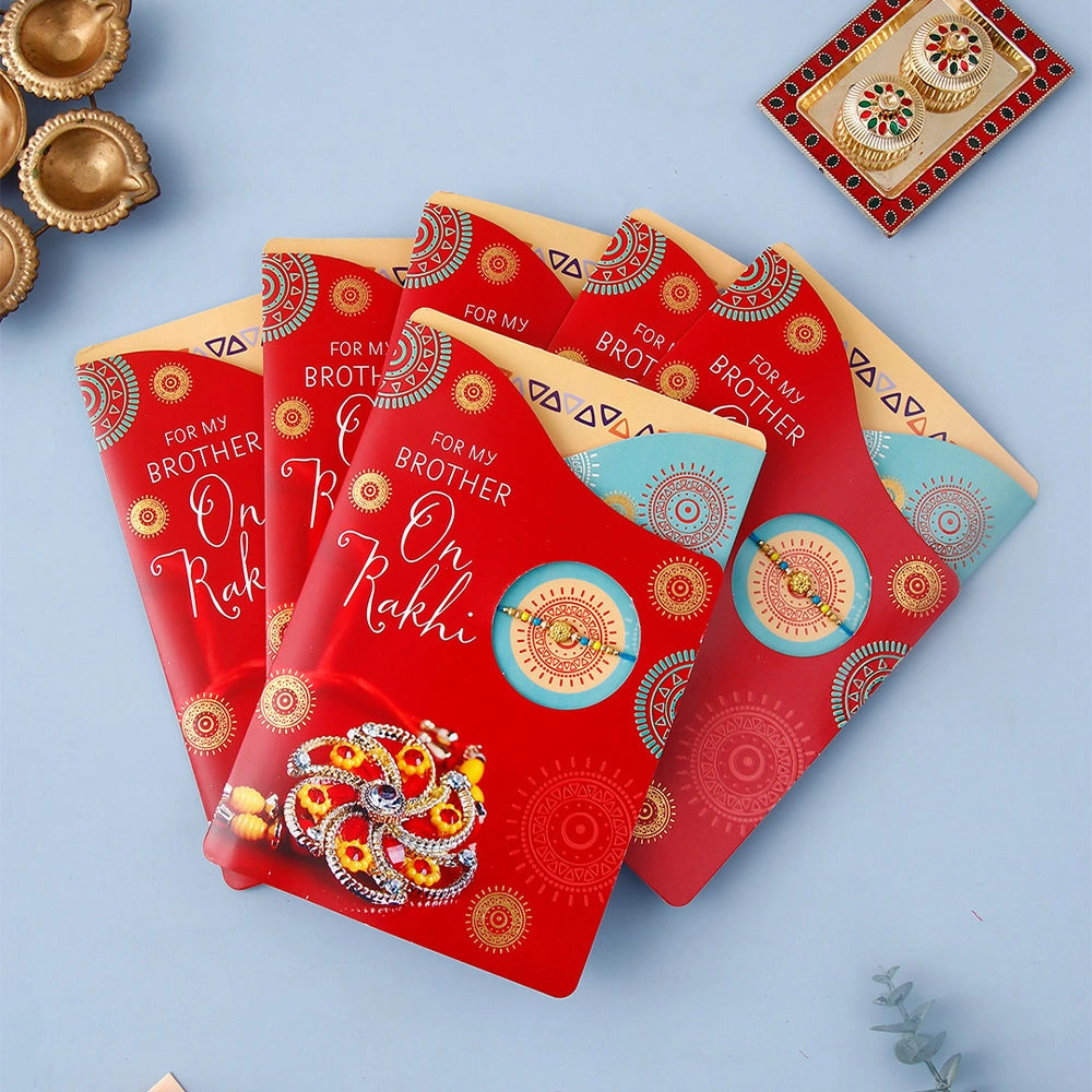 Pack Of 6 Heartwarming Raksha Bandhan Greeting Card With Envelope