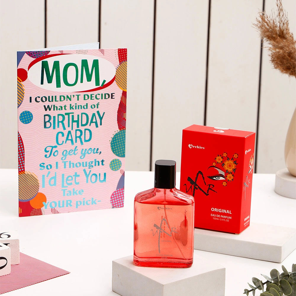Happy Birthday Mom Greeting Card and UXR Perfume