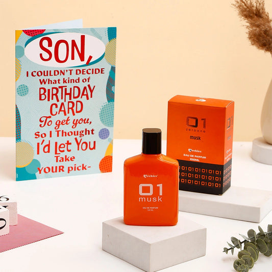 Happy Birthday Son Greeting Card and Perfume