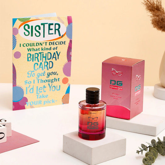 Happy Birthday Sister Greeting Card and Perfume