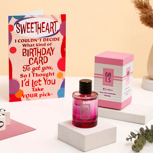 Happy Birthday Sweetheart Greeting Card and Perfume