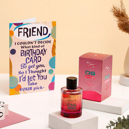 Happy Birthday Friend Greeting Card and Perfume