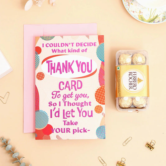 Thank You Greeting Card and Ferrero Rocher 200 GM