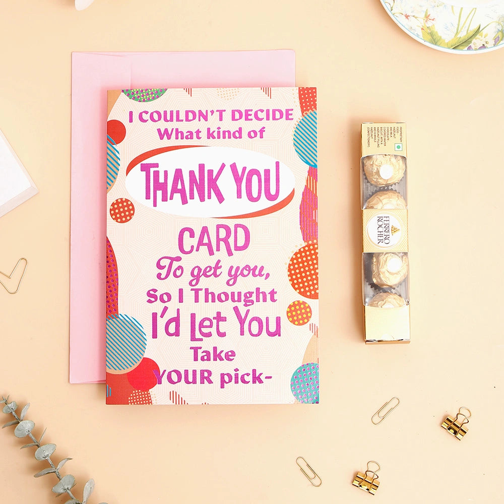 Thank You Greeting Card and Ferrero Rocher 50 GM