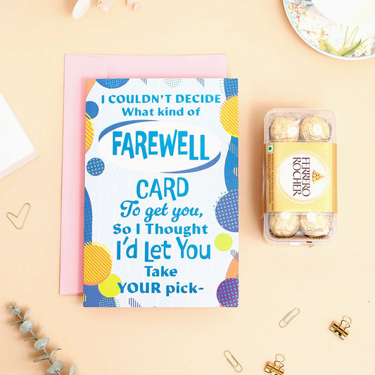 Farewell Greeting Card and Ferrero Rocher 200 GM