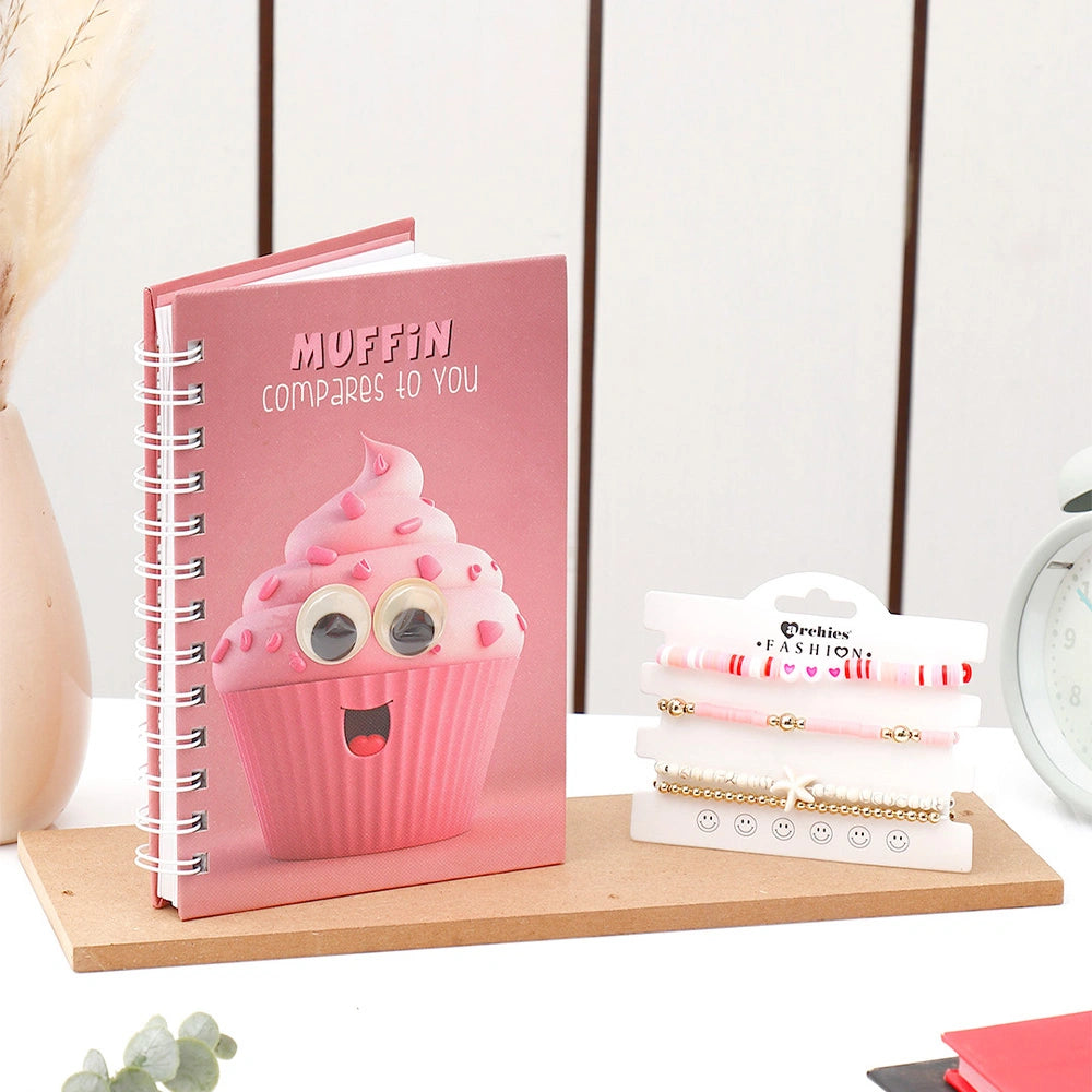 Archies Muffin Cupcake Notebook & Fashion Bracelet Set
