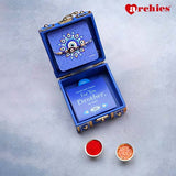Blue Rakhi Trunk Box with Dry Fruits