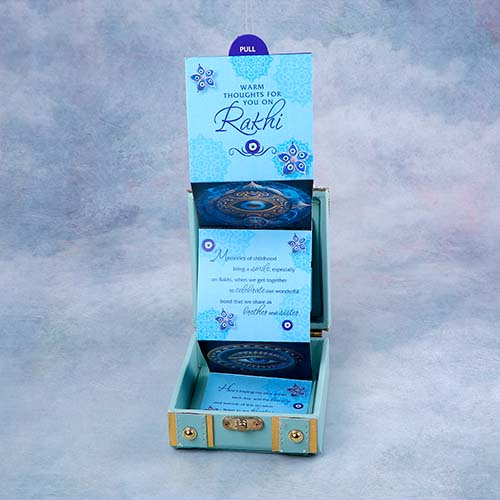 Mint Rakhi Trunk Box with Hershey's Chocolates