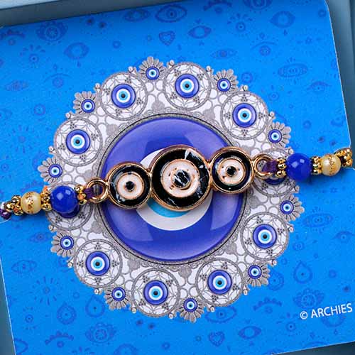 Evil Eye Rakhi Trunk Box with Hershey's Chocolates