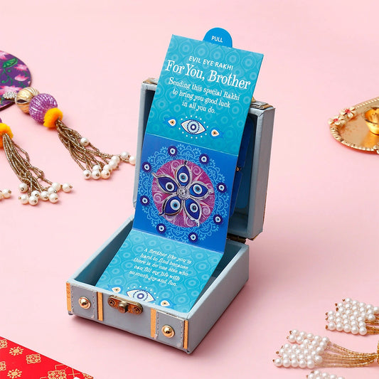 Blue Evil Eye Protection Rakhi Treasure Box