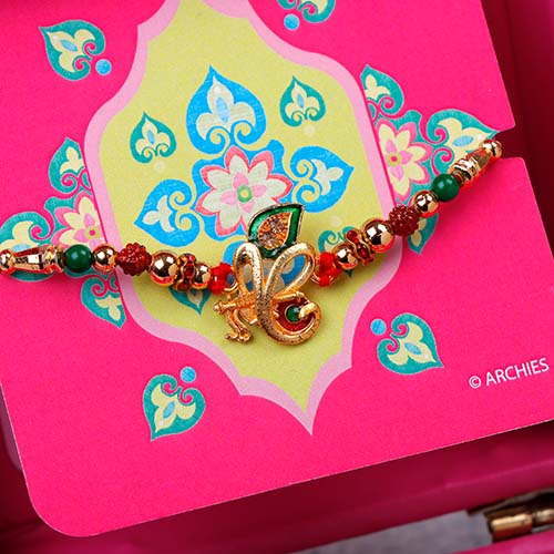 Magenta Rakhi Trunk Box with Hershey's Chocolates