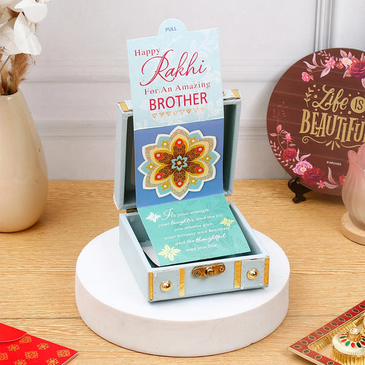 Divine Ganesha Grey Rakhi Treasure Box