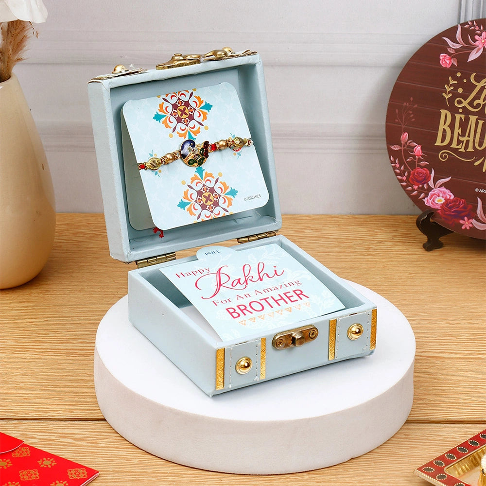 Classic Heritage Grey Rakhi Treasure Box