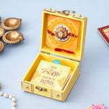 Sacred Rudraksh Yellow Rakhi Treasure Box