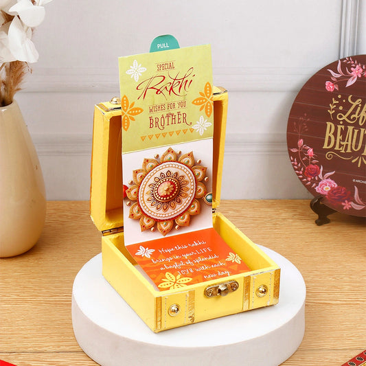Golden Ganesha Rakhi Treasure Box