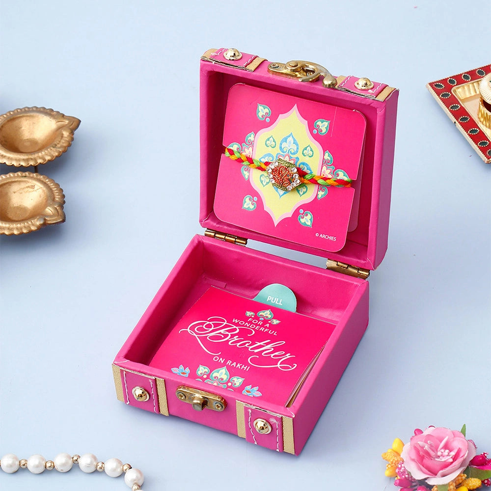 Royal Magenta Ganesha Rakhi Treasure Box
