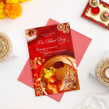 Pack of 3 Red & Gold 'Growing Up With You' Bhai Dooj Greeting Cards