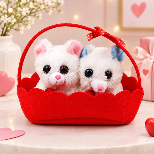Archies Couple Mouse In Red Basket Soft Toy