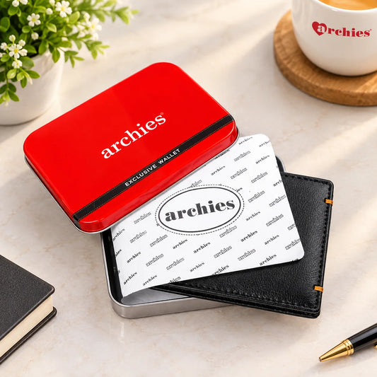 Archies Tin Box Simplicity Design Black Gents Wallet