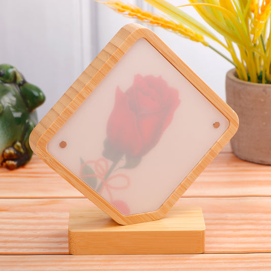 Wooden Diamond Light Up Photo Frame