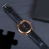 Classic Black Strap Couple Wrist Watch