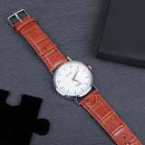 Classic Brown Strap Couple Wrist Watch