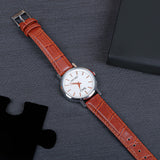 Classic Brown Strap Couple Wrist Watch