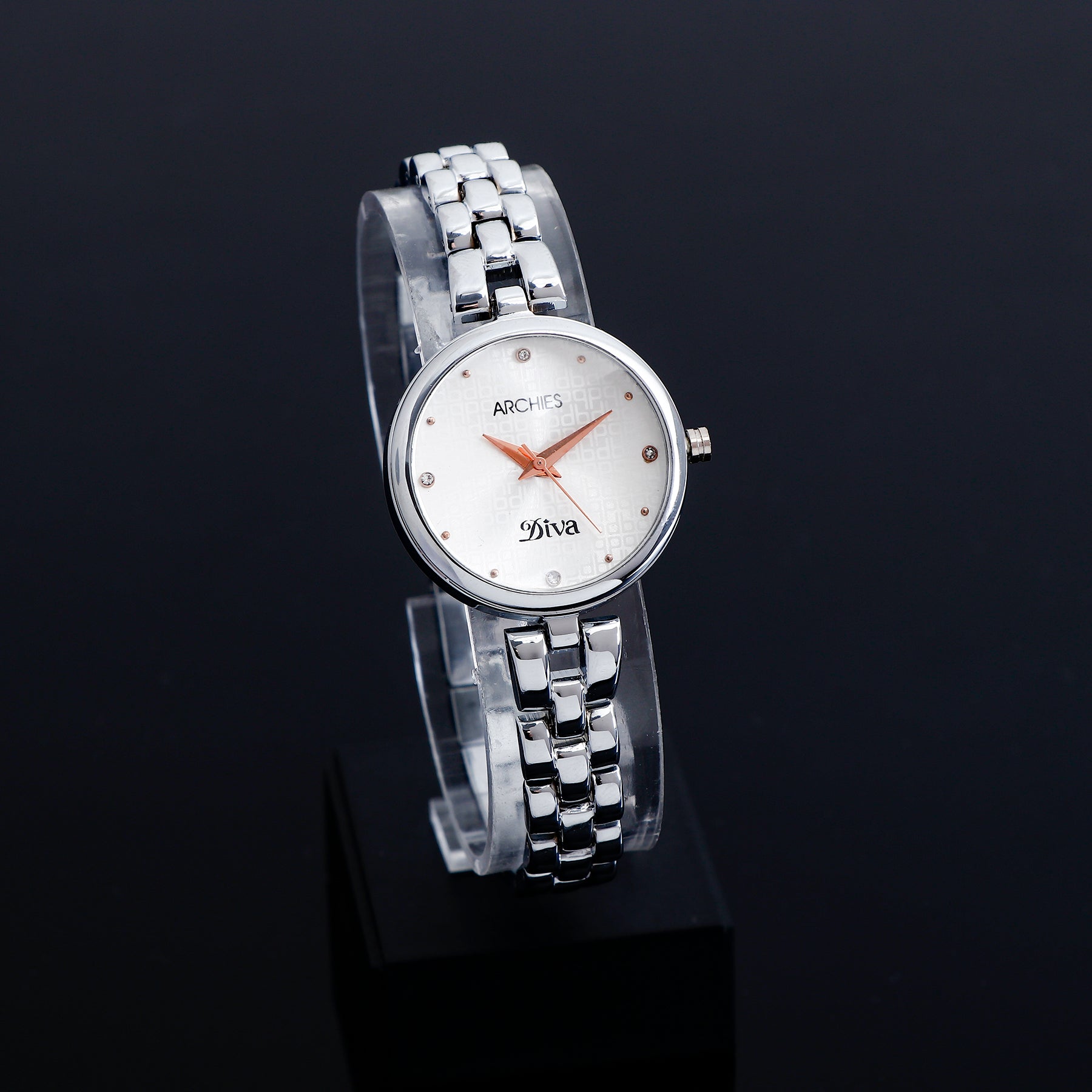 Diva Metalic Silver Wrist Watch