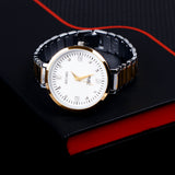 Golden Silver Strap Wrist Watch