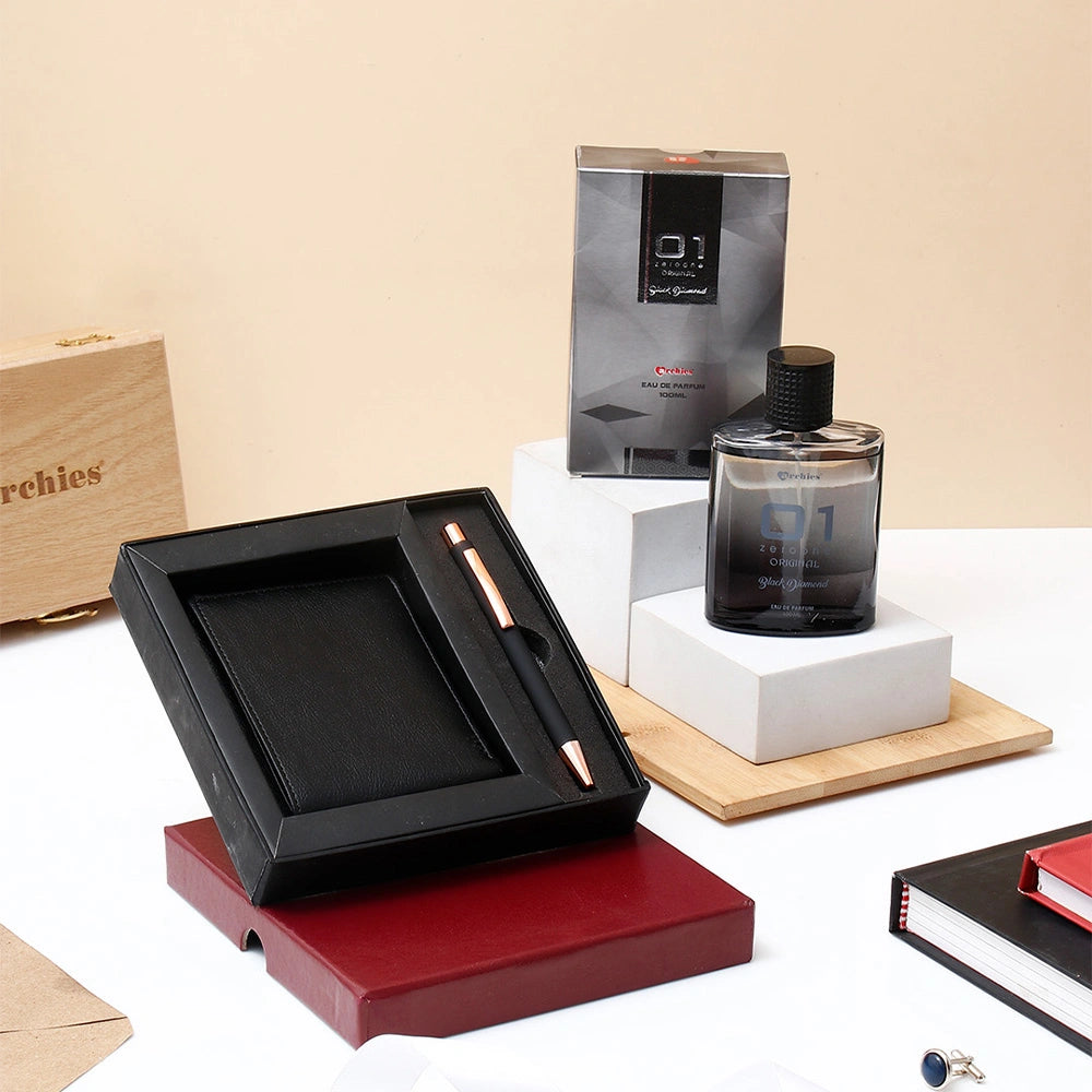 Archies Premium Wallet Set With Archies Black Diamond Perfume