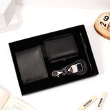 Black Gift Set with Wallet, Card Holder, Keychain & Pen