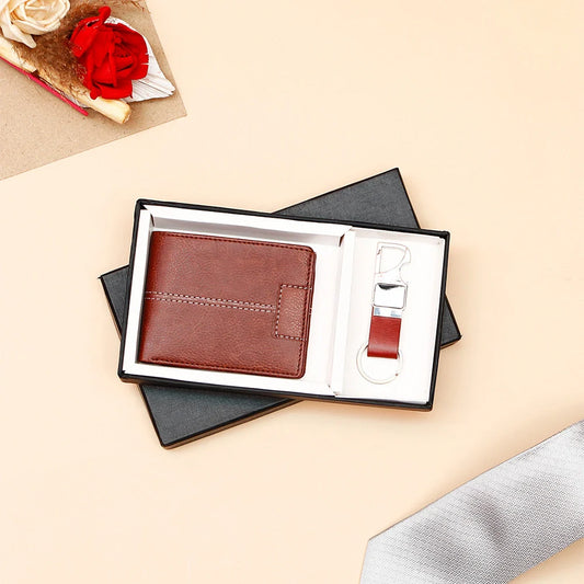 Rusty Brown Wallet With Keychain Gift Set