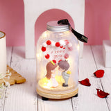 I Love You Couple Figurine in Glass Jar