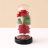 Archies Double Red Rose Glass Dome