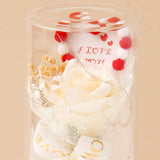 Archies I Love You White Rose Cylinder Dome