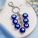 Archies Round Design Blue And White Protective Evil Eye Keychain